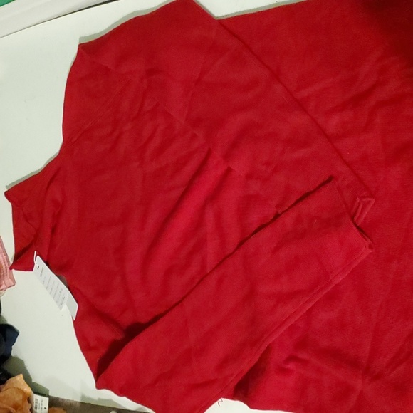 New Liny Xin women's L red soft superfine merino wool turtleneck sweater - Picture 8 of 9